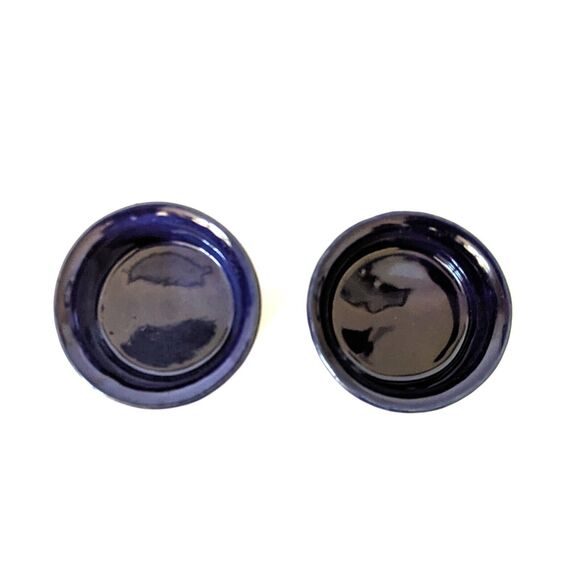 The Great American Stoneware Factory Ramekin Set of 2 Cobalt Glaze Ovenware - Picture 4 of 6